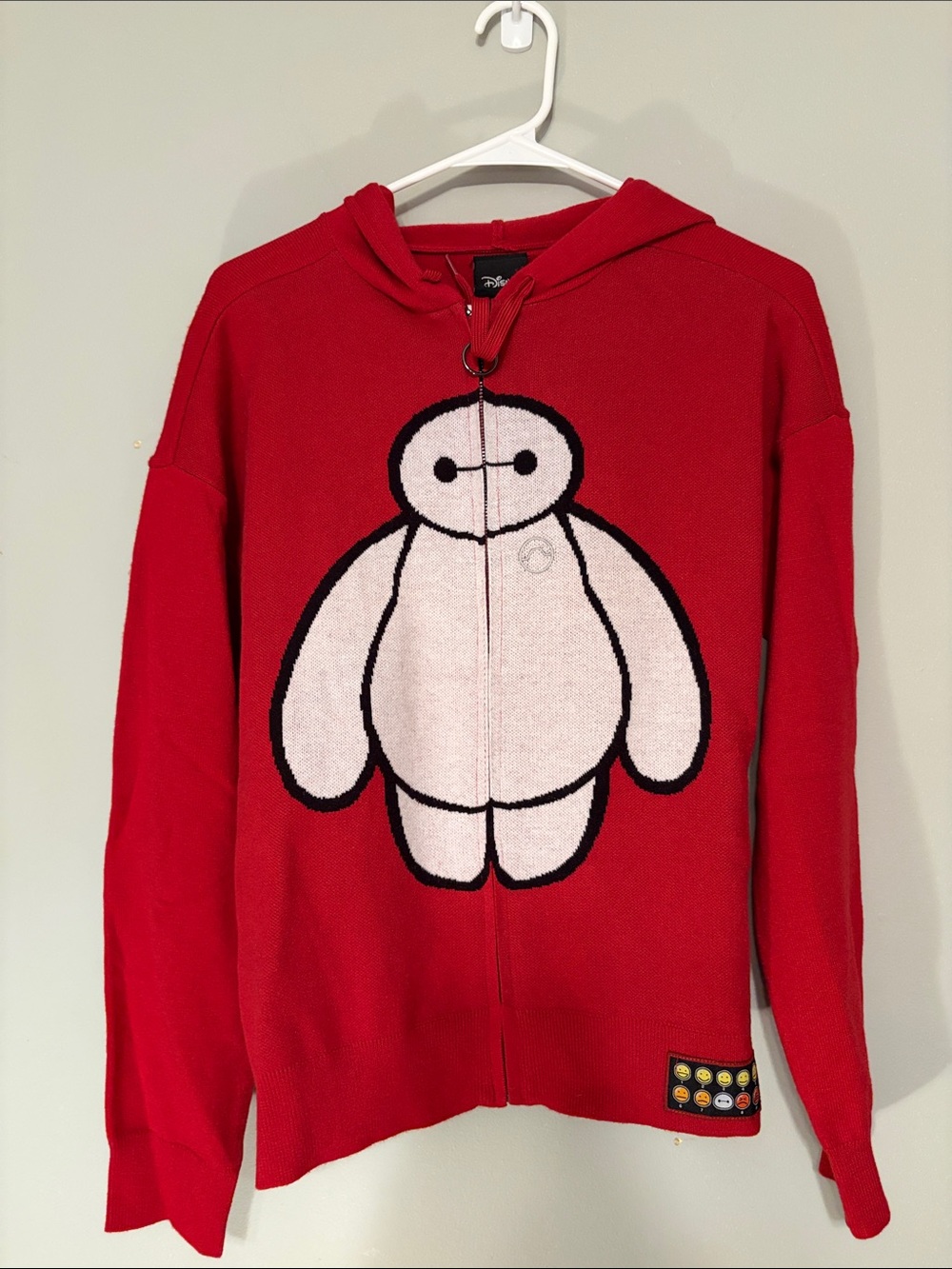 Disney Red Baymax Zip-Up Cardigan Sweater with Hood